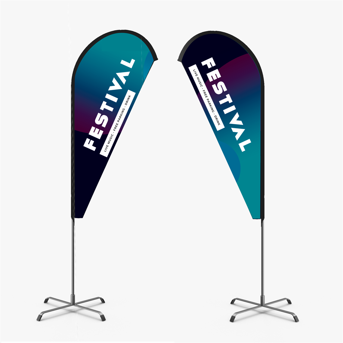 Show details for Custom Double Sided Teardrop Flag